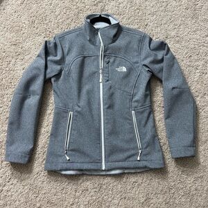 The North Face Gray Ski Jacket with Stand-Up Collar